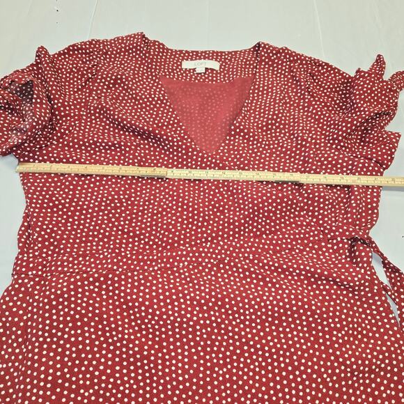 Loft Womens Size 16 Romper Flowy Wrap Tie Polka Dot Shorts Beach Vacation - Picture 13 of 16